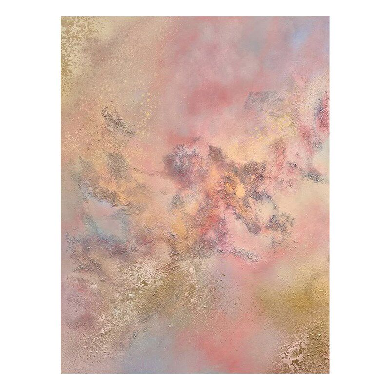 艺作物纯手绘油画《霞韵流彩》现代高级感客厅餐厅装饰画卧室挂画