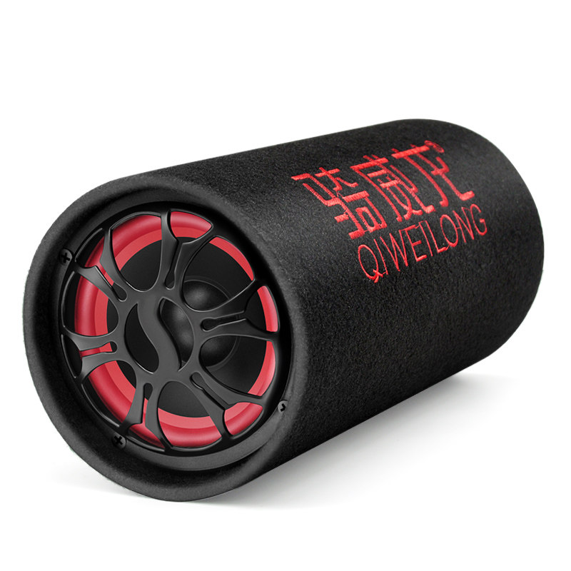 骑威龙8寸蓝牙车载重低音炮汽车音响12v24v220v家用插卡电脑音箱