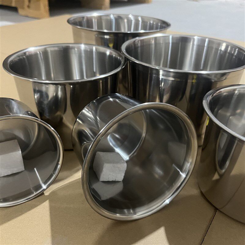 不锈钢加厚带盖调料盒厨房商用用调味罐调料缸圆形调味盒带盖子