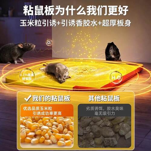 老鼠粘老鼠贴强力粘鼠板超强家用大老鼠驱鼠扑捉器驱赶神器捕鼠