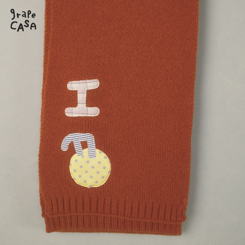 grapeCASA 毛线肌理感围巾 定制名字纪念日送女友闺蜜生日礼物