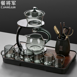 自动茶壶玻璃功夫茶具办公室家用轻奢磁吸冲泡茶神器 懒人茶具套装