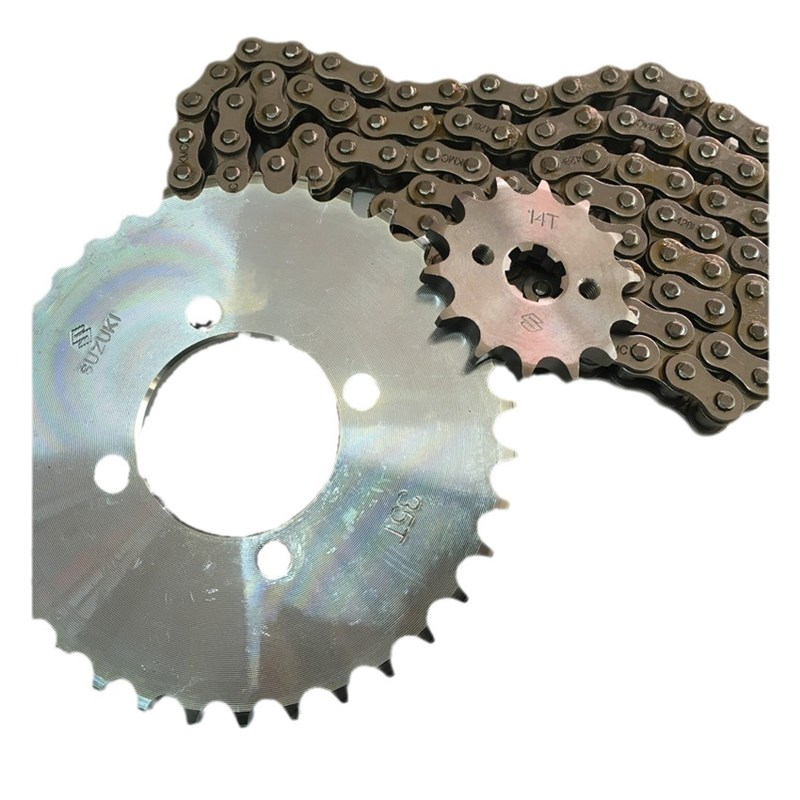 摩托车套链 赛驰QS110套链链条大小链轮齿轮35齿牙盘加硬