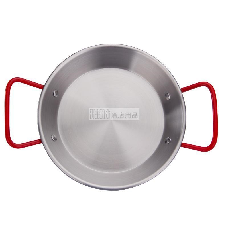不锈钢海鲜盘双耳平底锅仔通用干锅红柄煎锅煎盘小龙虾盘