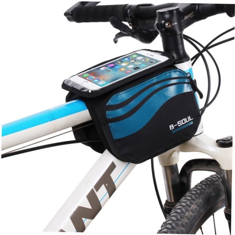 bicycle frahme bag bike seatpost pack cycling phone holder 2