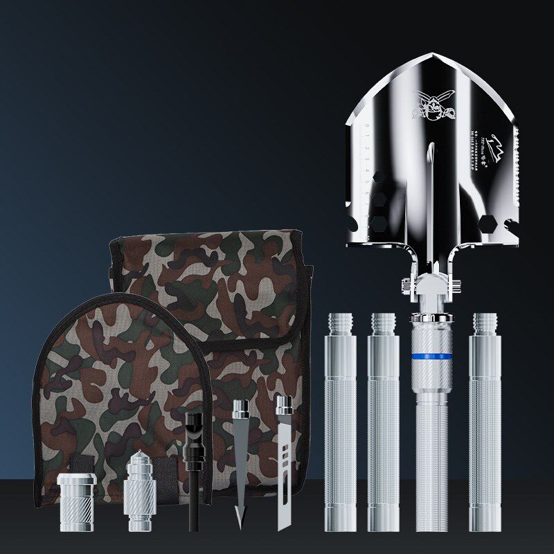 哈拿工兵铲户外露营铲子多功能折叠车载户外加厚加大军铁锹兵工铲