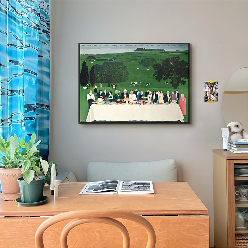 大卫霍克尼装饰画北欧风油画简美法式复古小众壁画最后的晚餐挂画,家居饰品,现代装饰画,淘宝优惠券,粉丝福利购,淘宝优惠卷