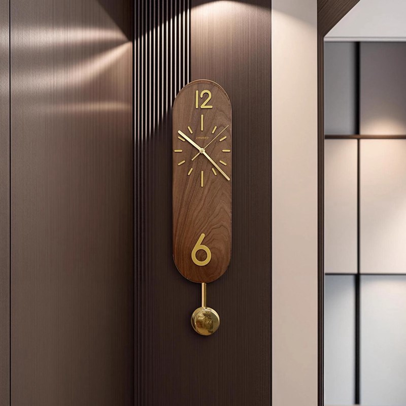 2024新品现代挂钟客厅大气极简木质装饰挂墙静音时钟立体刻度钟表