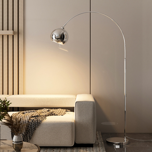 钓鱼灯落地灯客厅沙发旁边卧室银色包豪斯flos高级设计感轻奢台灯