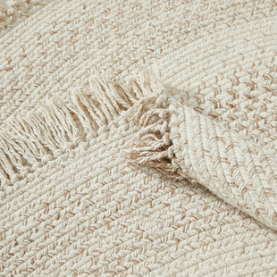 何以为家新西兰羊毛纯手工编织客厅茶几日式地毯书房纯色圆形地垫