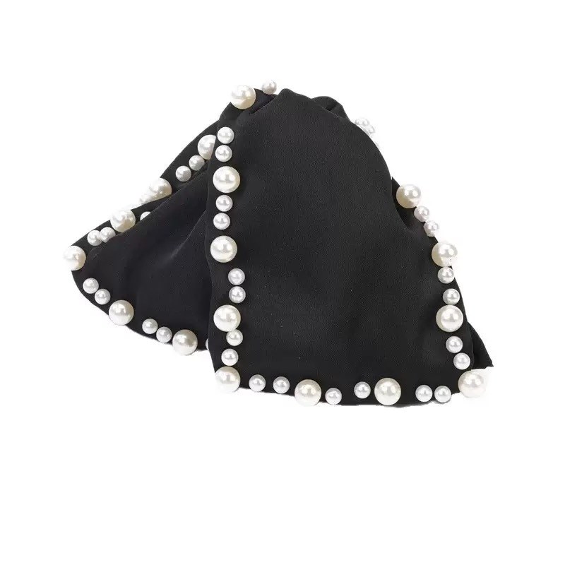 【下单立减50】奶油蛋糕~法式优雅蝴蝶结珠边高级感大号发夹_WH