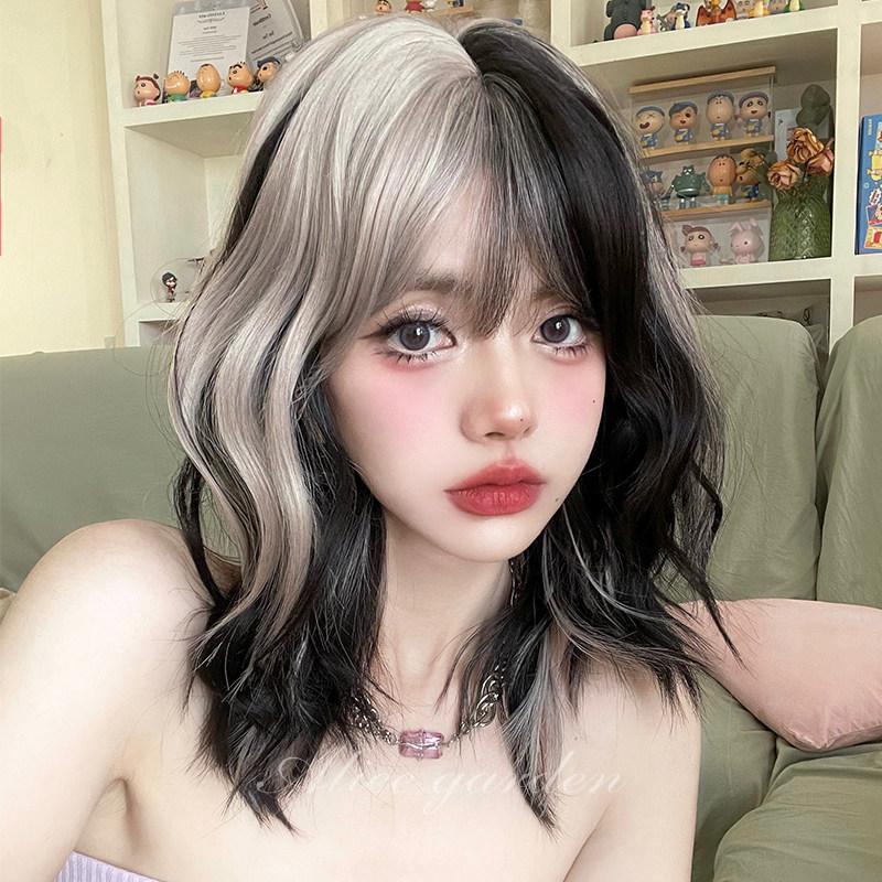 AG假发女短发jk中长发甜辣女团风拼色Y2K少女lolita长卷发披肩发,美发护发/假发,日常整顶假发,淘宝优惠券,粉丝福利购,淘宝优惠卷