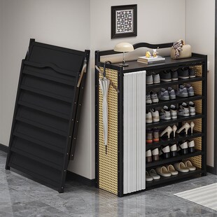 简易鞋架子家用门口多层结实耐用鞋柜2025新款折叠免安装带防尘罩