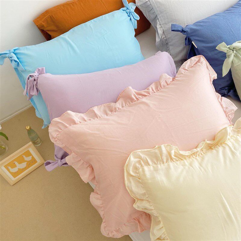 生活糖!全棉枕套婴儿级氧气纱蝴蝶结枕头枕芯罩单人单只可定制