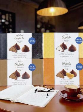 Cupido比利时松露巧克力黑可可脂夹心175g进口零食网红礼物盒糖果