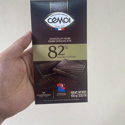 法国进口CEMOI赛梦82%黑巧克力100g排块零食可可脂正品原装