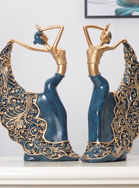 欧式家居饰品客厅摆件酒柜电视柜装饰工艺品创意摆设结婚礼物舞女