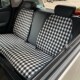 布艺汽车坐垫四季 透气环保亚麻格子防滑座椅套后排 通用单片夏季
