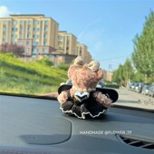 达菲熊车载号码 饰品 牌临时泊车牌挪车电话公仔玩偶可爱女生车内装