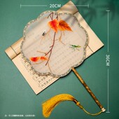 苏绣团扇手工双面绣扇子苏州绣美古风绣花宫扇配汉服古装 特色礼品