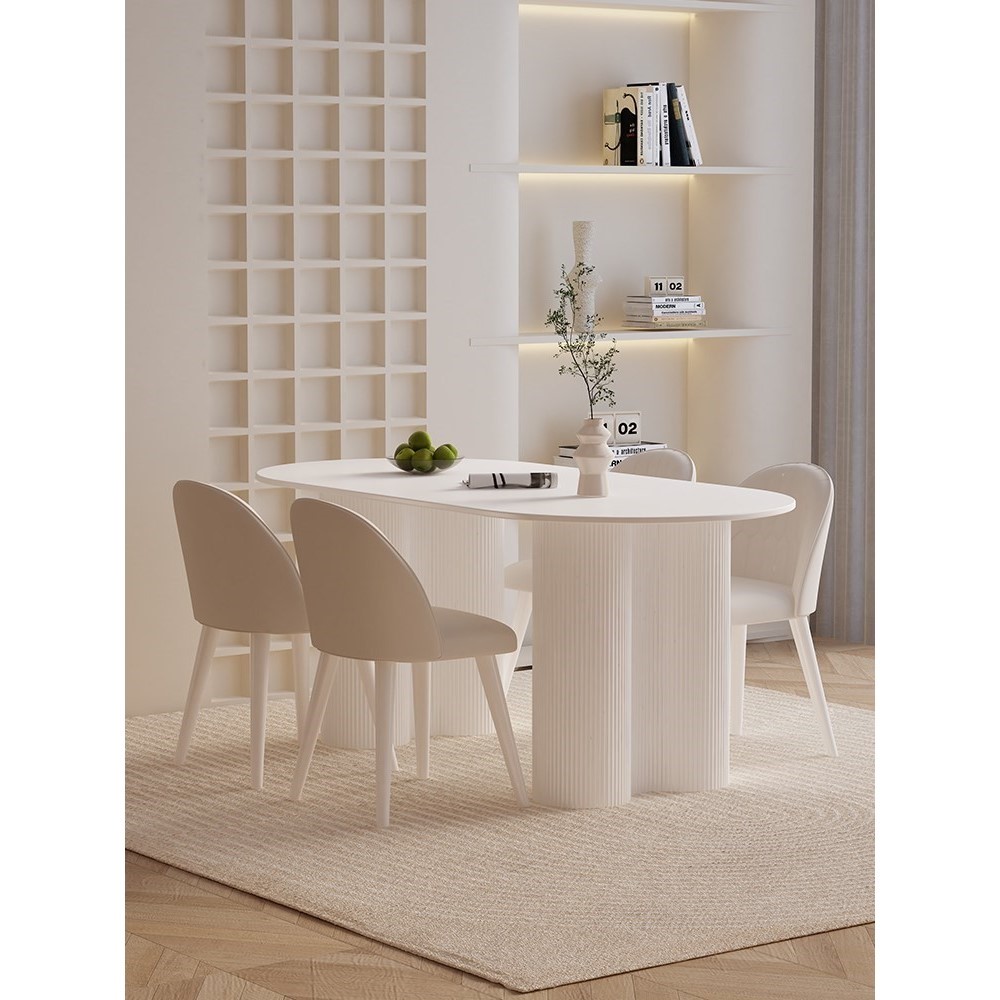 轻奢岩板餐桌家用小户型现代简约