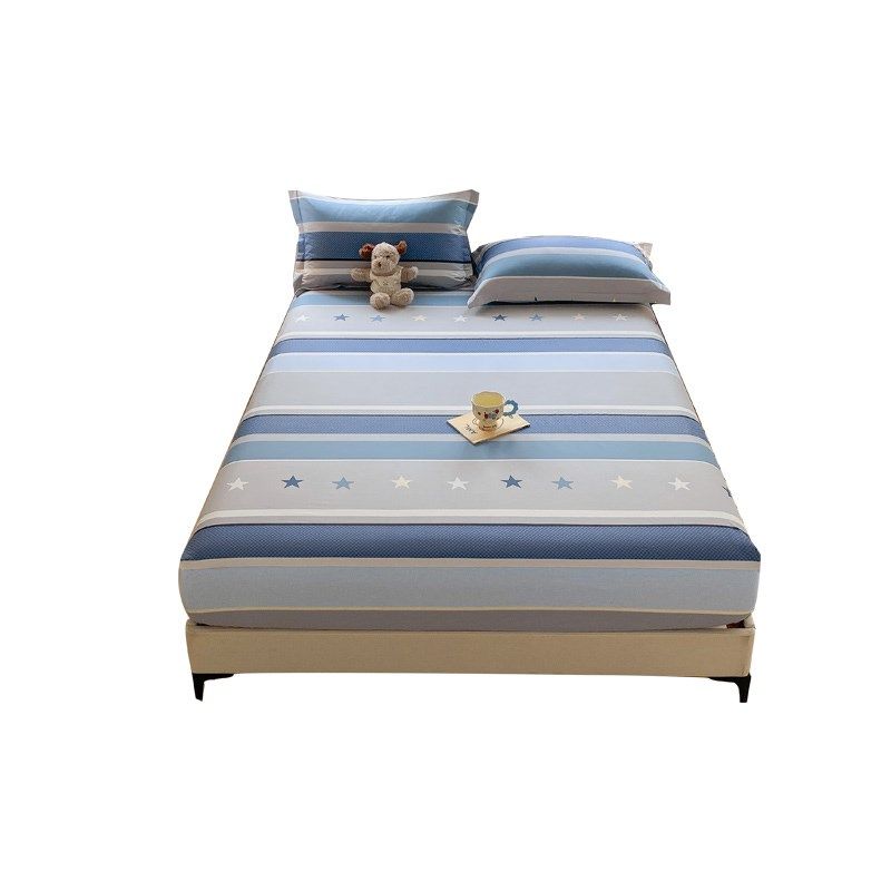 100%全棉加厚床笠150x200纯棉床罩单件保护罩席梦思床套1米8乘2米