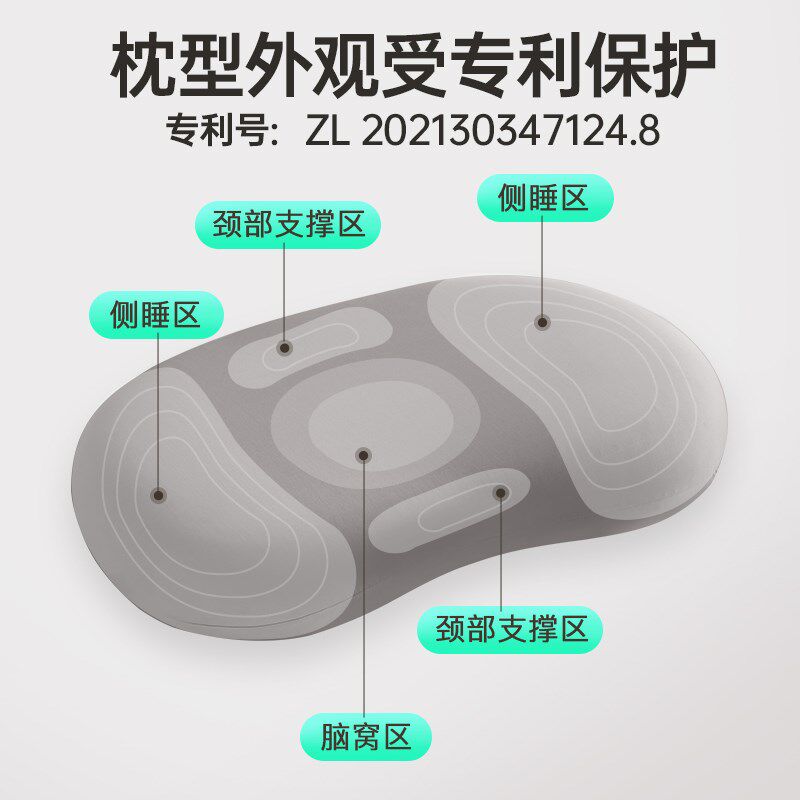 猫肚皮枕头护颈椎助睡眠睡觉专用泰国乳胶侧睡午休蚕豆枕头枕芯