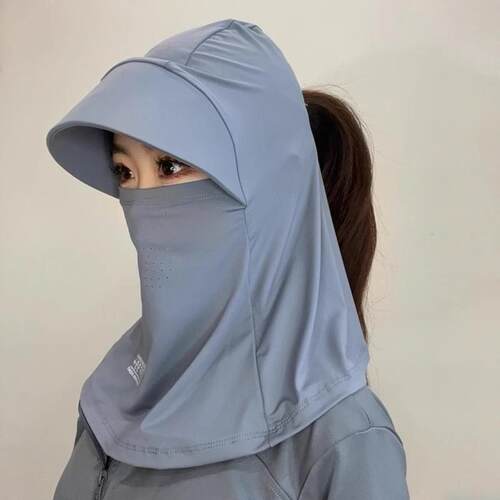 全脸遮阳帽子女夏季防晒帽防紫外线户外骑行护颈面罩太阳帽冰凉感