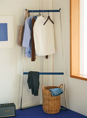 minimore三角衣帽架北欧简约日式卧室玄关家用金属落地挂衣架