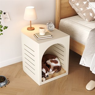 通用人宠共用床头柜茶几边几一体化猫房 新小型宠物猫窝奶油风四季