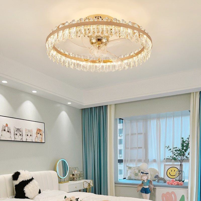 卧室灯风扇灯水晶灯后现代轻奢高档主卧客厅摇头风扇灯静音吊扇灯,家装灯饰光源,餐厅/卧室/书房吸顶灯,淘宝优惠券,粉丝福利购,淘宝优惠卷