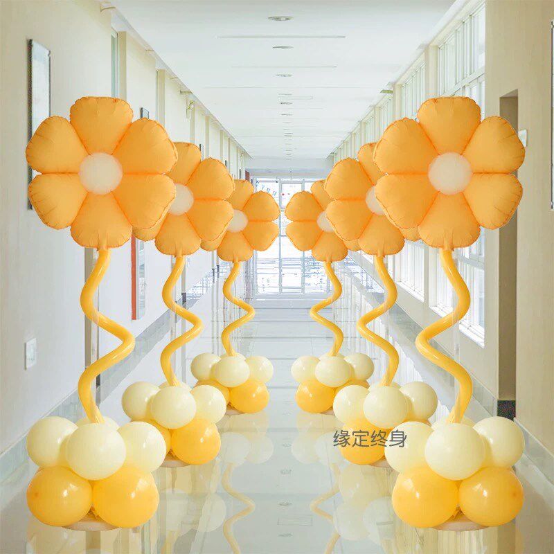 开学场景拍照幼儿园学校气球花朵立柱门口路引舞台装扮布置装饰