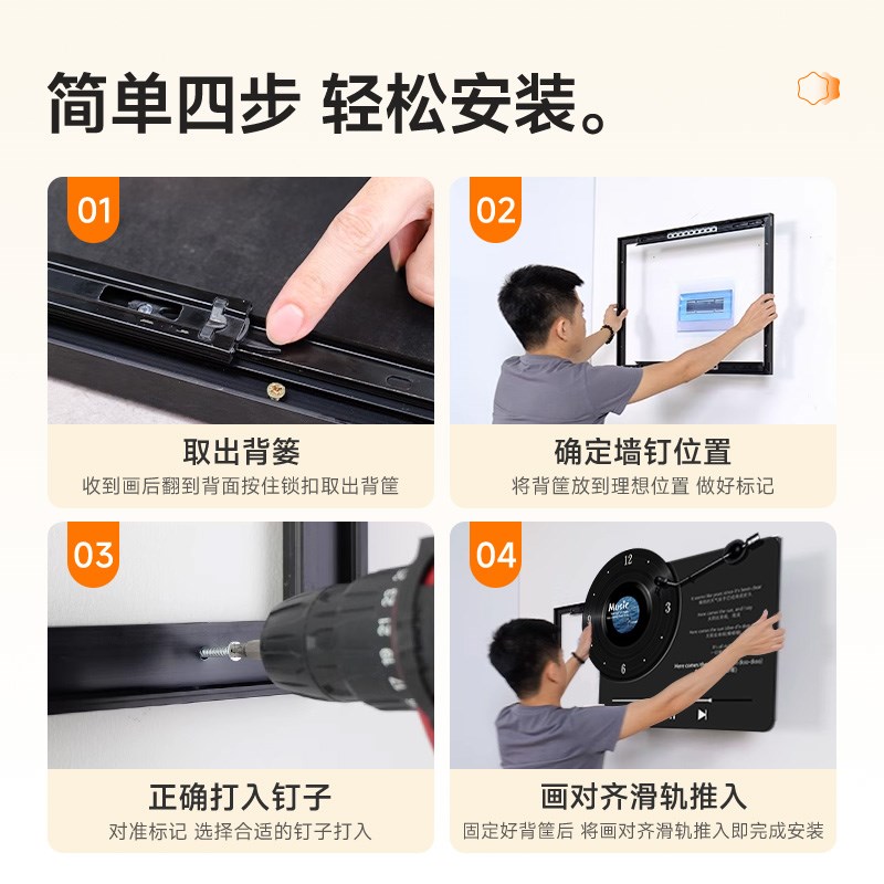 立体灯光画电表箱装饰画2025新款可定制钟表电箱弱创意遮挡挂画图片
