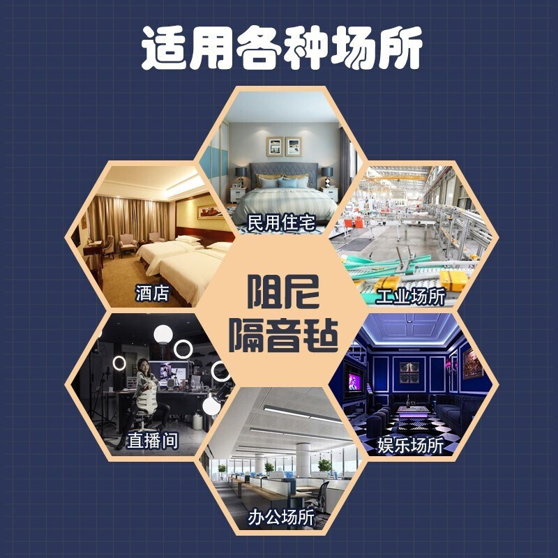 环保阻尼隔音毡天花板吊顶材料隔音板地面墙体ktv非自粘吸音棉毯