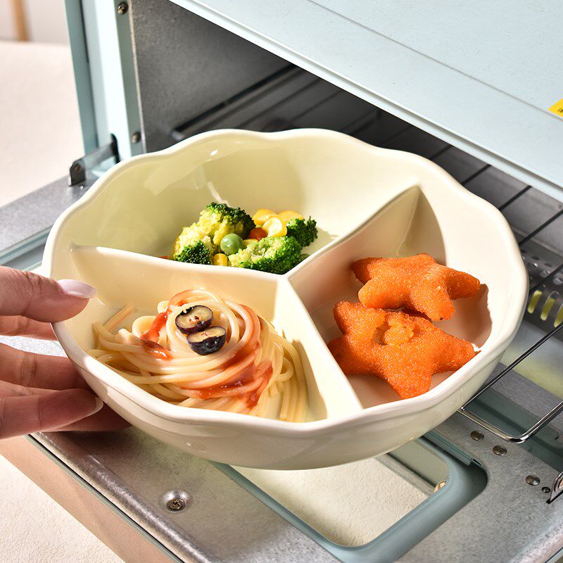 211减脂餐盘分格减肥专用大人定量一人食三格陶瓷分餐深盘微波炉