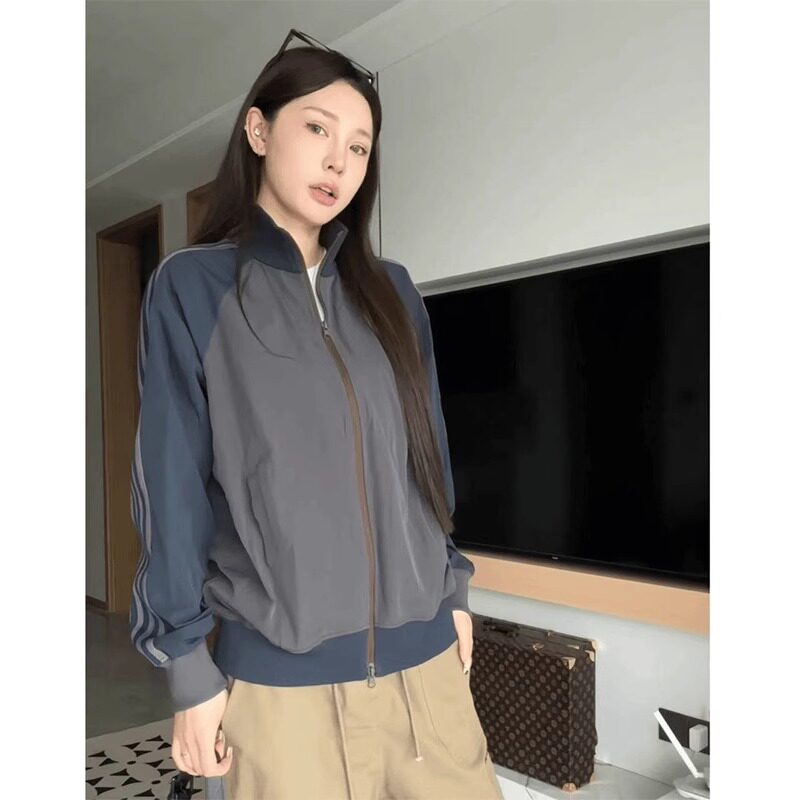 藏青色撞色条纹防晒衣男款夏季图片