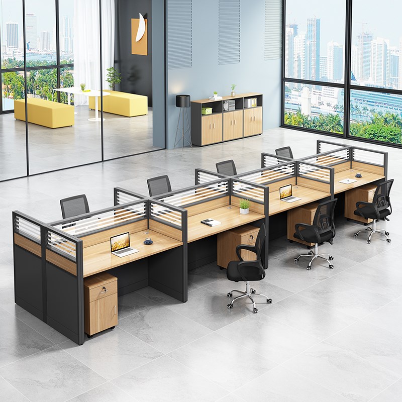 员工桌椅组合简约现代办公家具4/6人屏风工作站展台桌