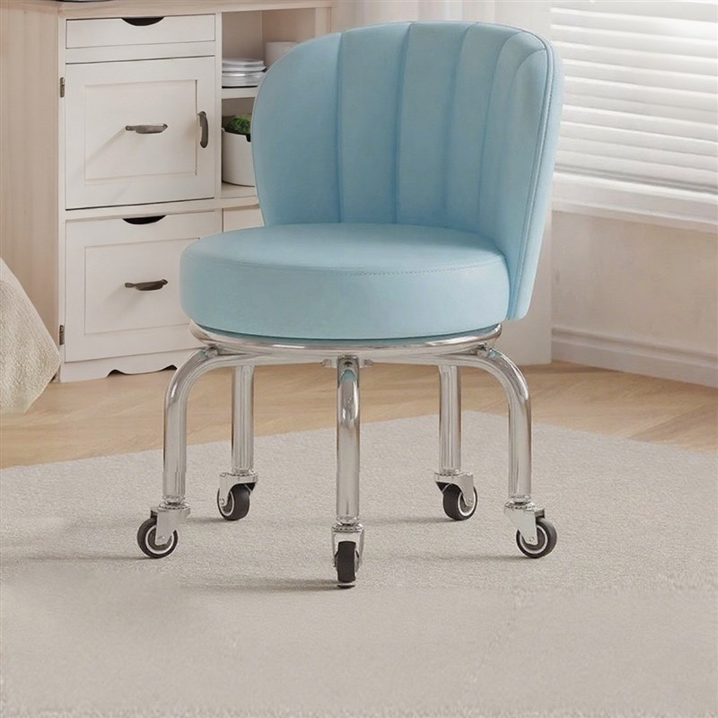 静音万向轮矮凳子家用滑轮换鞋小凳子结实耐用宝宝凳子靠背椅