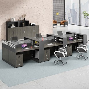 职员办公桌椅现代员工位人四人位六人位屏风办公桌卡位