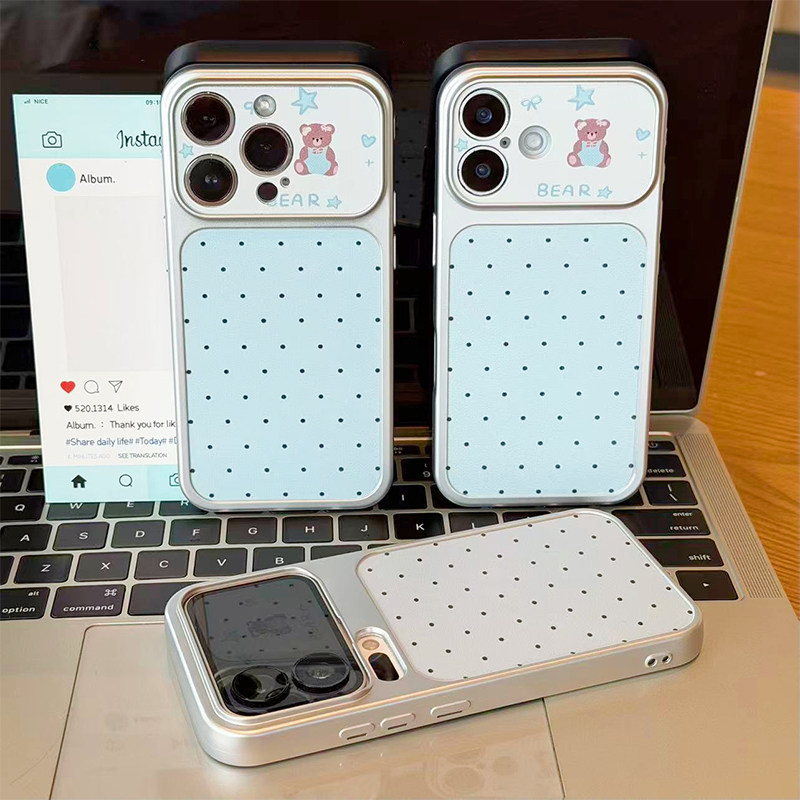 简约波点小熊新款适用苹果17Promax手机壳iPhone16pro13小米15华为mate80pura70k90note14荣耀400x300magic8