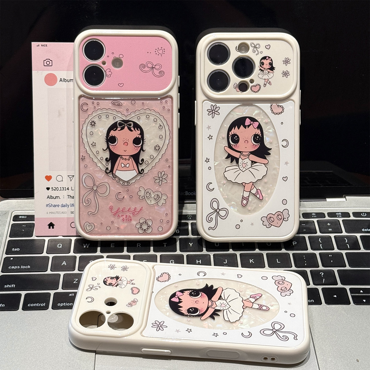 芭蕾舞小玉贝壳纹新款适用苹果17promax手机壳iPhone16pro14小米17华为mate80pura70K90reno15荣耀500x300s50