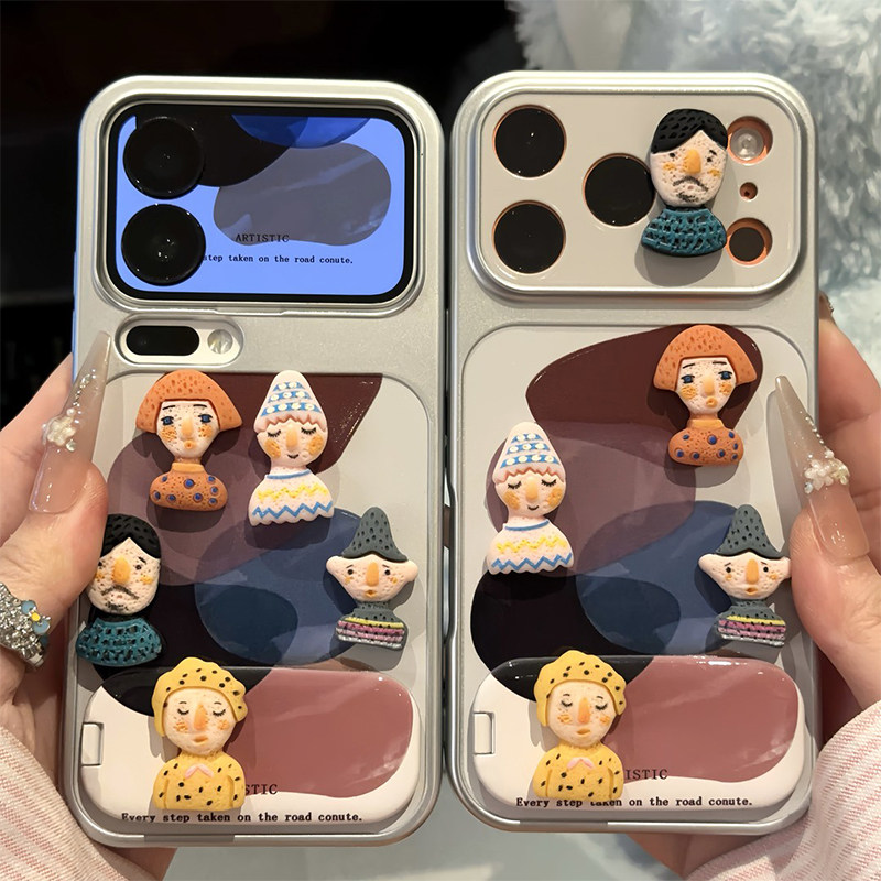 立体卡通人偶支架新款适用苹果17Pro手机壳iPhone16max小米15华为mate80pura70k90reno14荣耀500x200一加ace6