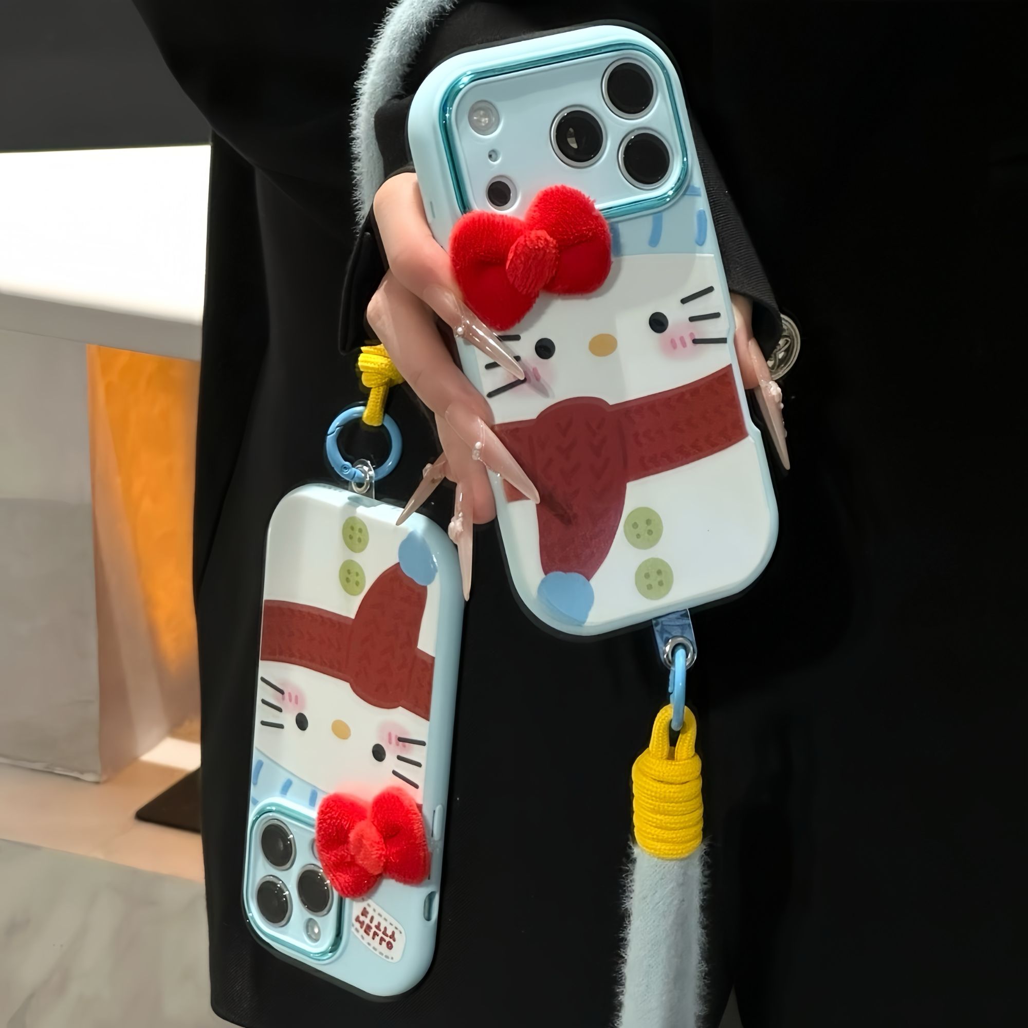 围巾雪人KT猫新款适用苹果17Promax手机壳iPhone16Pro12小米15华为mate80pura70k60note14荣耀400x200nova13