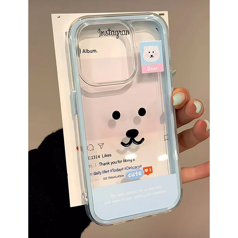 可爱轻松熊新款适用苹果16promax手机壳iPhone14plus华为mate60/50Pura70苹果15pro透明13全包11p60卡通12女