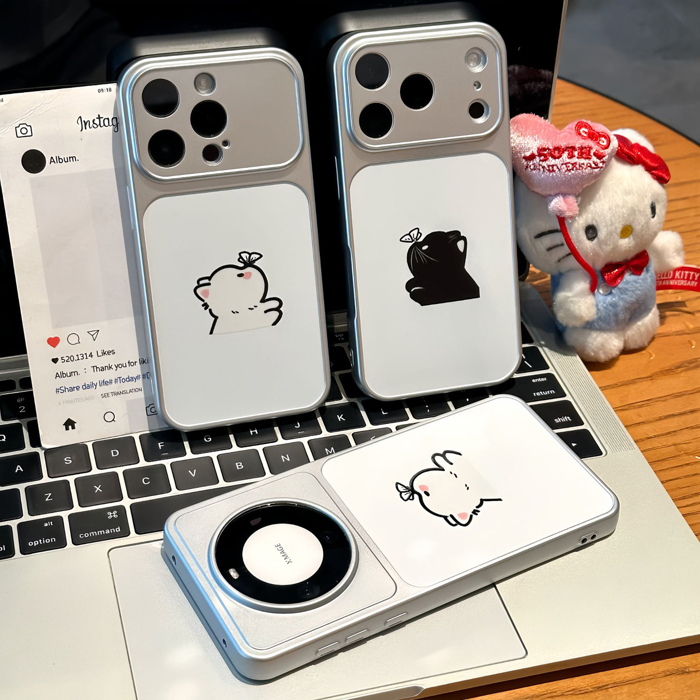 情侣线条蝴蝶猫咪新款适用苹果17pro手机壳iPhone16max小米17华为mate80pura90K70note15荣耀400x300一加ace5