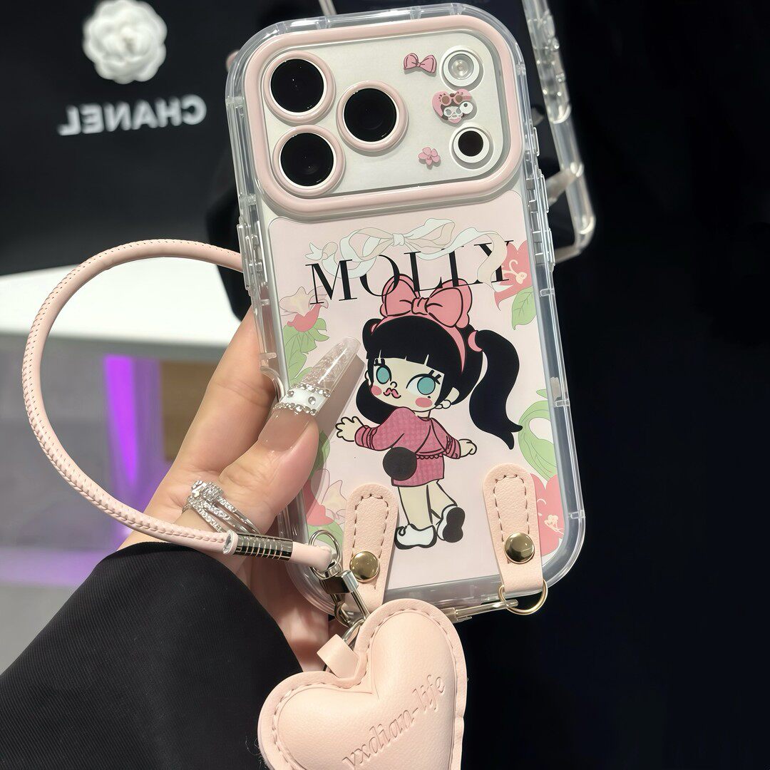 粉色小香茉莉爱心挂绳适用苹果17Promax手机壳iPhone16pro14小米17华为mate80pura80k90note15荣耀500x200s30