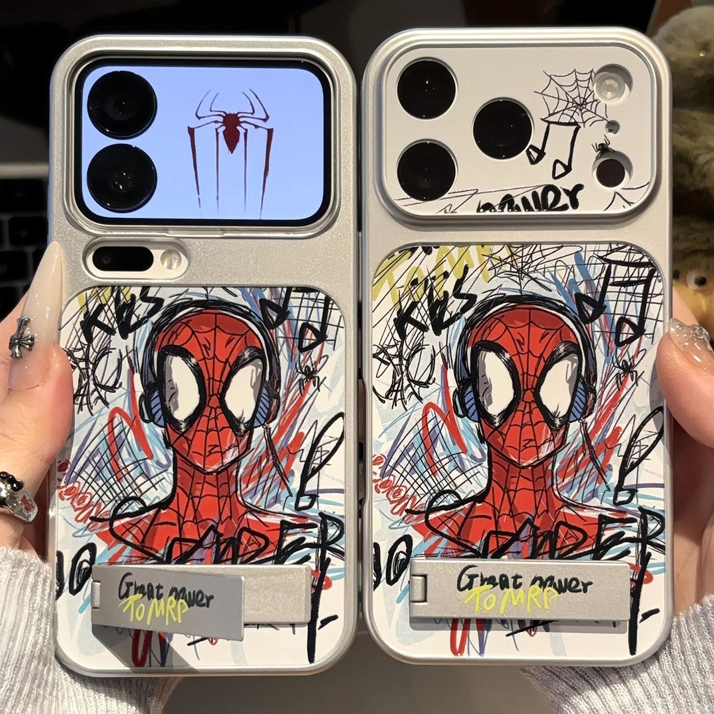 耳机蜘蛛侠支架新款适用苹果17promax手机壳iPhone16pro小米17华为mate80pura80K90note15荣耀600x300magic8