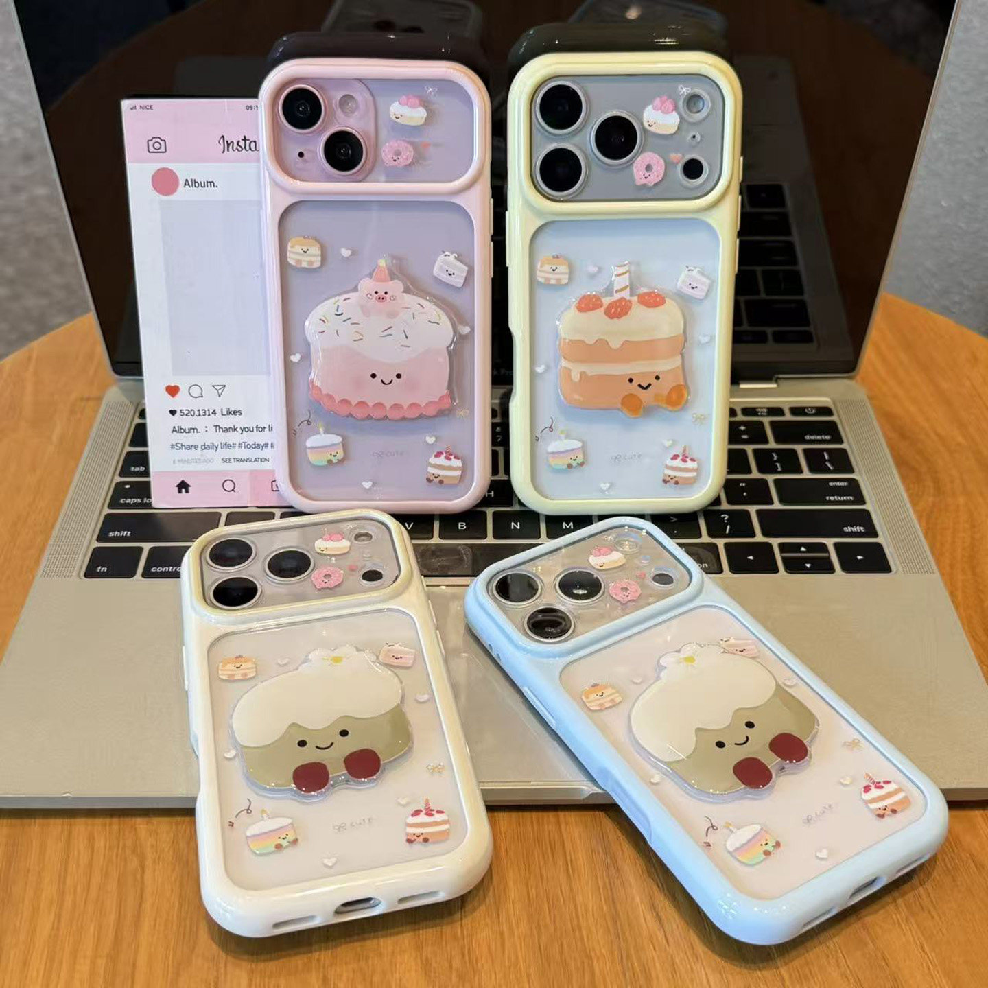 卡通蛋糕贴件新款适用苹果17pro手机壳iPhone16max14小米17华为mate80pura90K90opporeno15荣耀600x200magic7