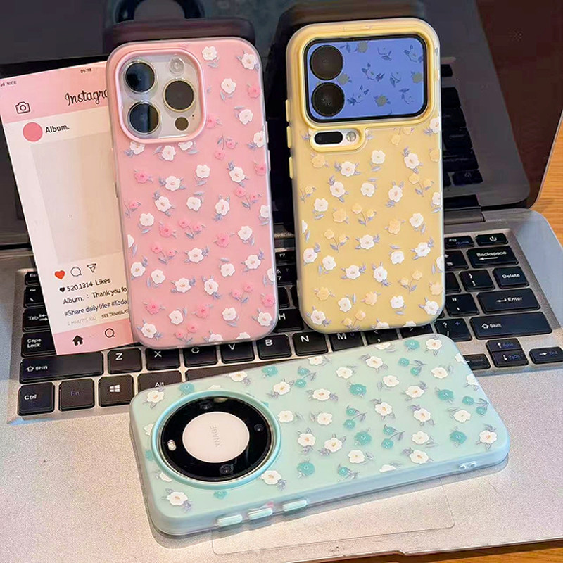 早春满屏碎花新款适用苹果17Pro手机壳iPhone16max小米15华为mate80pura70k90nova14荣耀400vivox300一加ace6