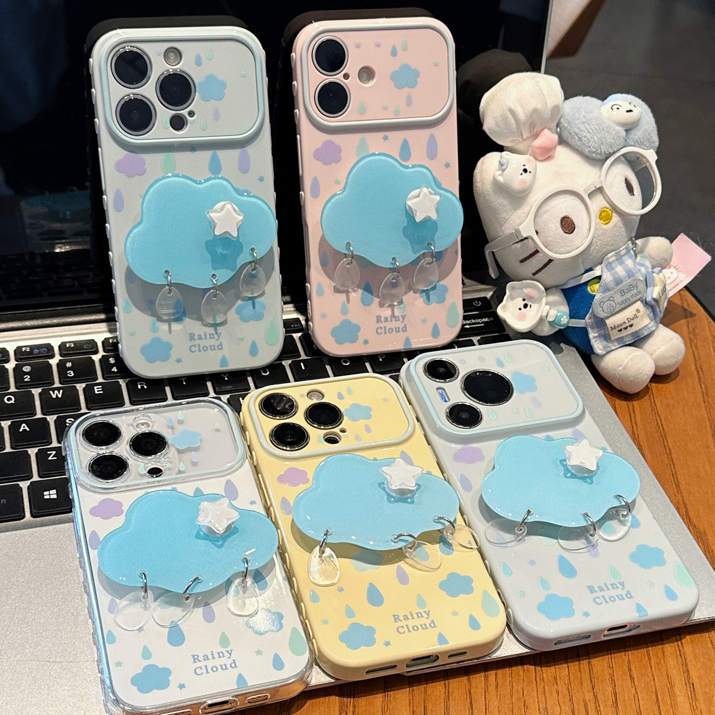 云朵雨滴转转支架新款适用苹果17promax手机壳iPhone16pro13小米17华为mate80pura70K90nova15reno14Y200x300